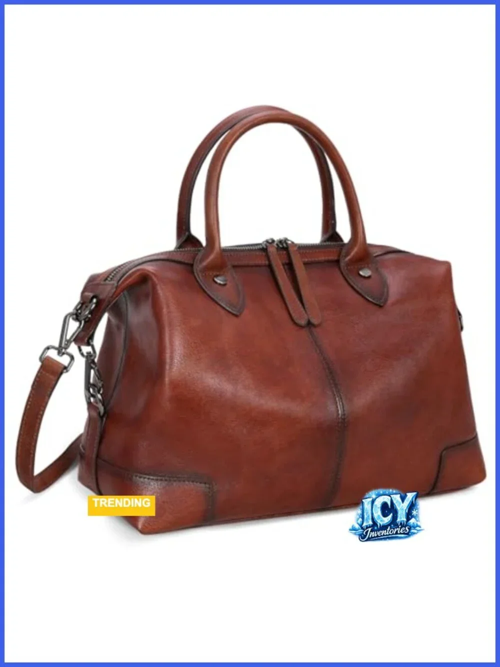 Genuine Leather Satchel Tote Bag Women Large Capacity Top Handle Handbag